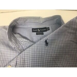 Polo Ralph Lauren Blue‎ Window Pane Cotton Yarmouth Shirt Size XL 18-34/35